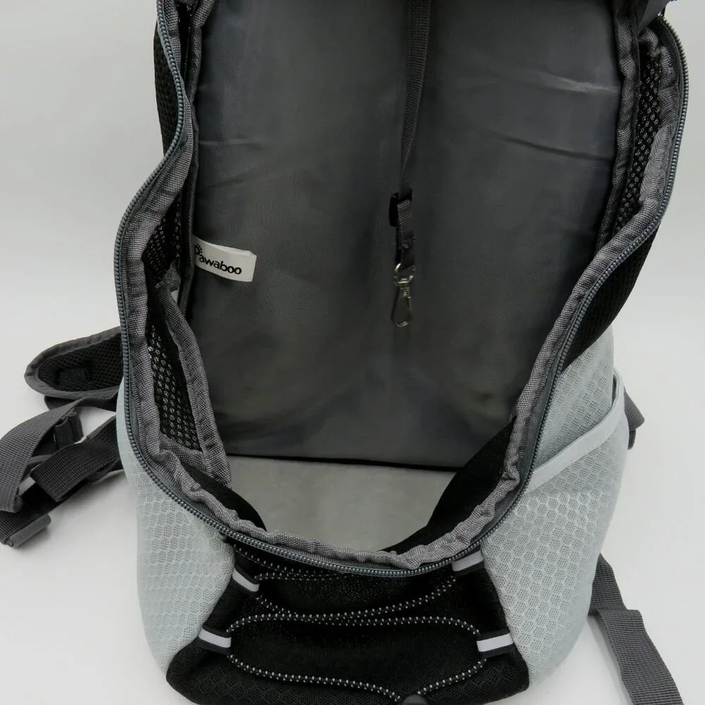 Pawaboo Pet Carrier Backpack Front Facing Dog Cat Size‎ Small Gray Mesh Travel